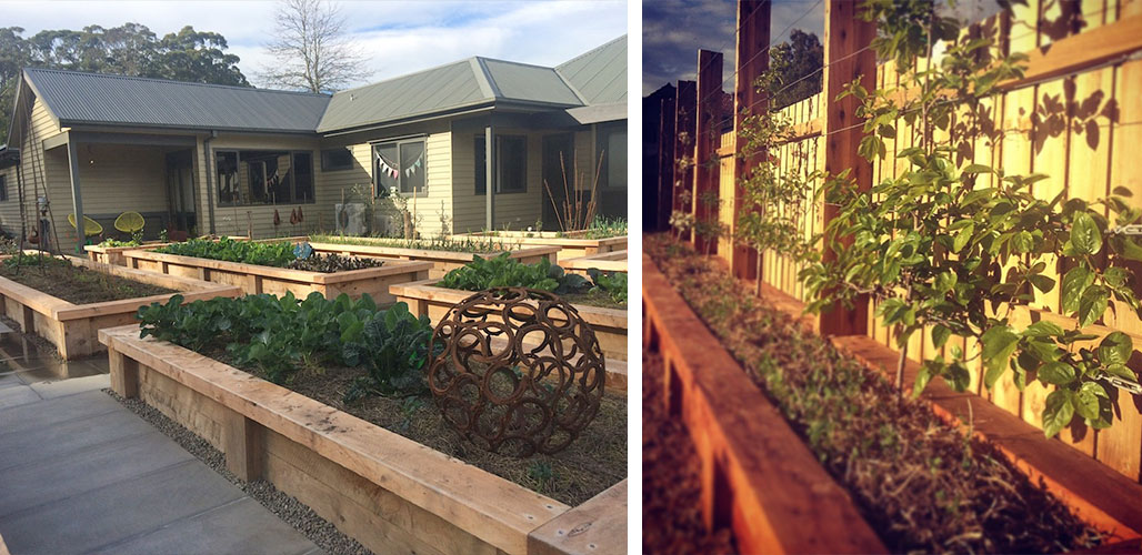 Vegetable boxes and espaliered orchard